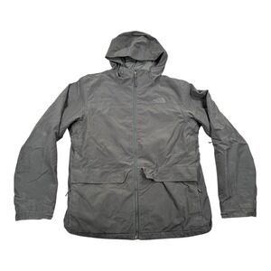 The North Face DryVent Jacket Mens Large Gray Hooded Waterproof Rain Shell